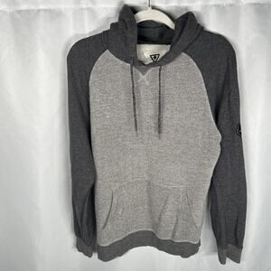Vissla Baja Grey Woven Hoodie Sweatshirt Mens Small Surfer Beach